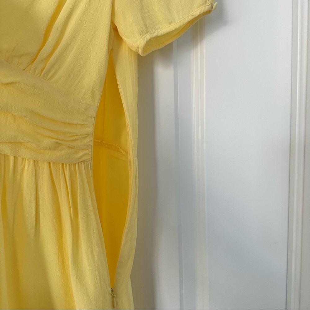 yellow, V-neck, short sleeve, min dress - Picture 8 of 11